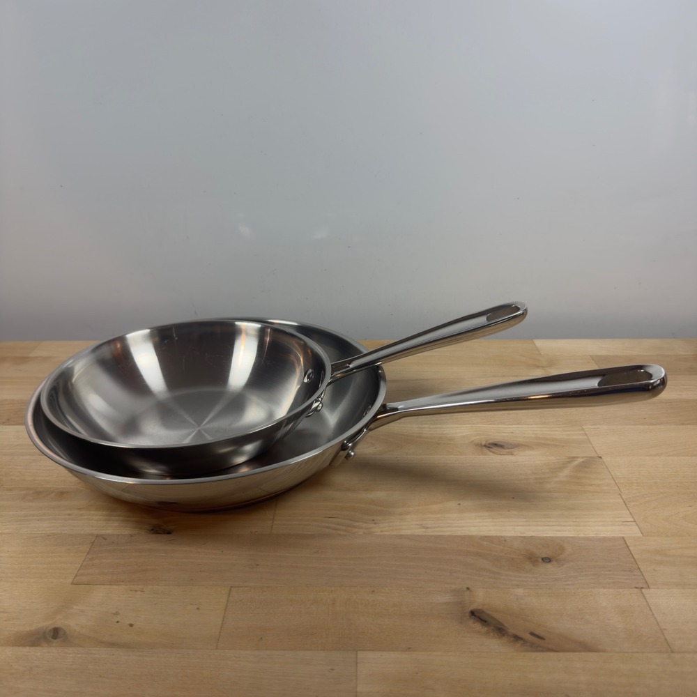 Emeril Lagasse Stainless Steel Copper Core Frying Pan Set 8 and 10 Inch Skillets